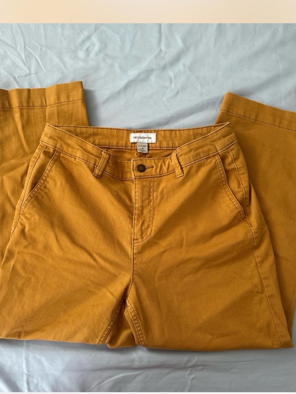 Liz Claiborne Mustard Yellow Straight Leg Trousers